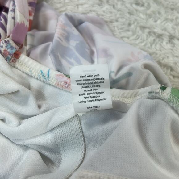 LC Lauren Conrad flirty ruffle floral print one piece swimsuit, med - Picture 8 of 8